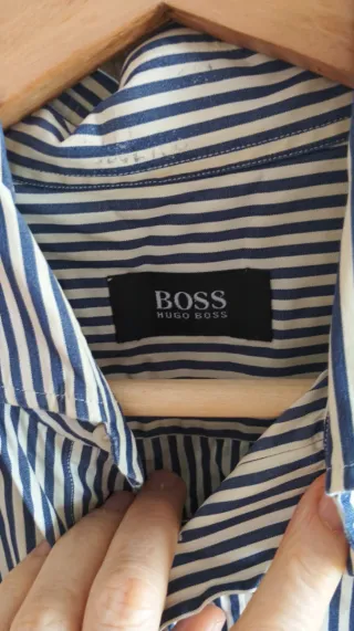 Camisa Hugo Boss Rayas Azul Talla XL