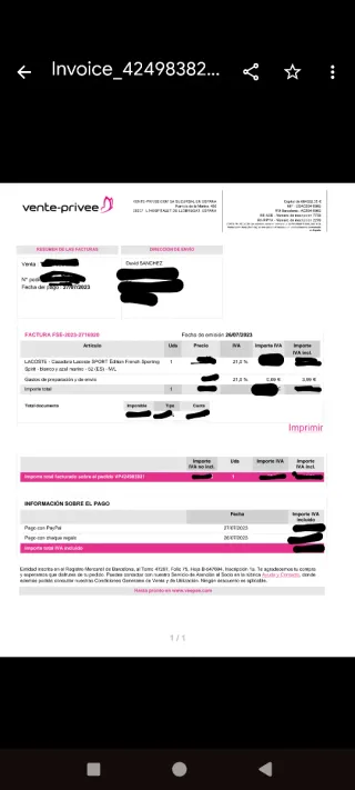 Chubasquero Lacoste Blanco Talla L