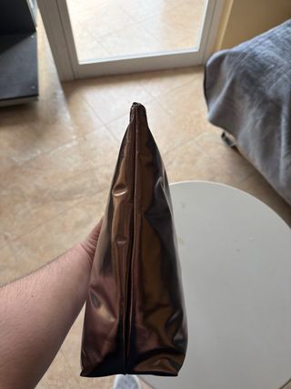 Bolso de mano plateado mujer