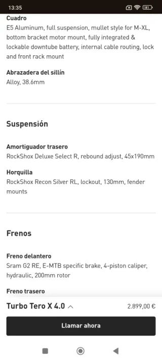 Bicicleta Eléctrica Specialized Tero X 4.0 talla M