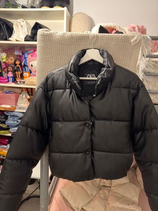 Cazadora Puffer Piel Sintética Zara