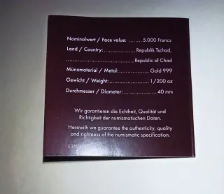 Moneda Oro 24k Maple Leaf 2022