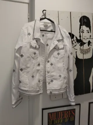 Cazadora Blanca Talla M Bordada