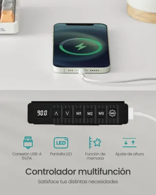 Mesa Escritorio Eléctrico 160cm SONGMICS LSD026W02