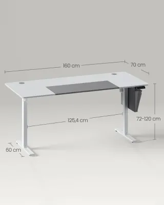 Mesa Escritorio Eléctrico 160cm SONGMICS LSD026W02