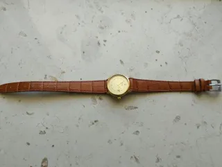 Orologio Perseo Oro Cinturino Pelle Marrone