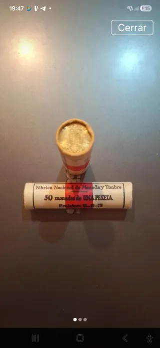 1 Cartucho 50 monedas 1 peseta Fábrica Nacional