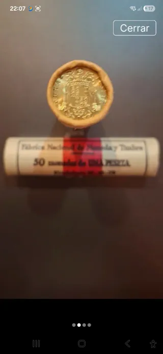 1 Cartucho 50 monedas 1 peseta Fábrica Nacional