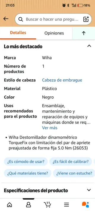 Wiha TorqueFix Destornillador Dinamométrico