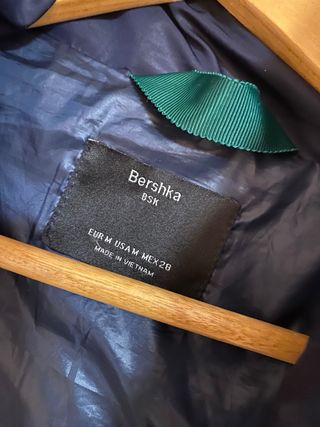 Abrigo Bershka Mujer Azul y Verde