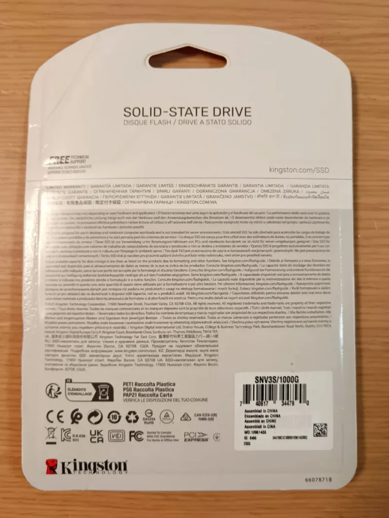 NVME 1TB KINGSTON NV3 Gen4 afbeelding 3