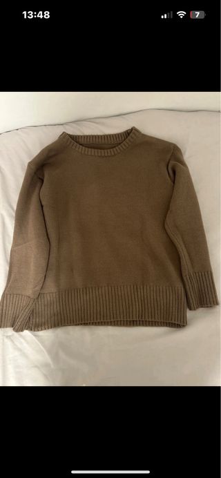 Jersey marrón cuello redondo talla 32