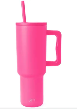 Simple Modern Vaso Térmico Rosa con Asa