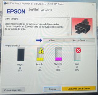 Epson XP-312 para piezas o reparar