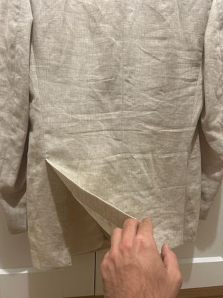 Americana de verano de lino beige