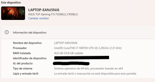 ASUS F15 FX506LU Gaming Laptop
