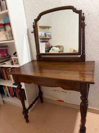 Tocador vintage madera con espejo