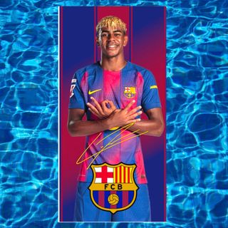 Toalla Lamine Yamal Barça 70x140 Firmada