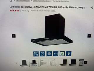 Campana Cata SYGMA 7010 BK Negra 70cm