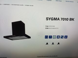 Campana Cata SYGMA 7010 BK Negra 70cm