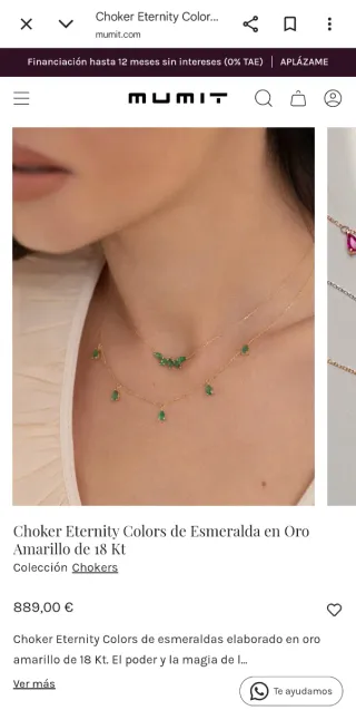 Collar Mumit con esmeraldas