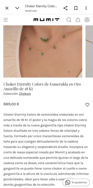 Collar Mumit con esmeraldas