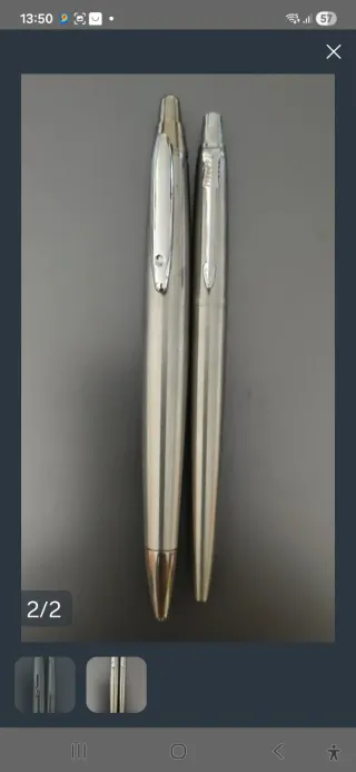 Penne Parker e Inoxcrom in metallo