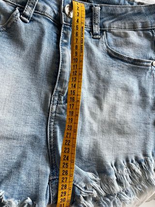 Pantaloncino/short jeans vita alta con frange