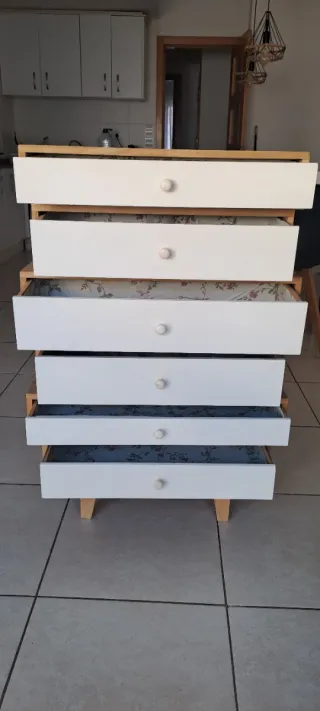 Cómoda de madera 6 cajones