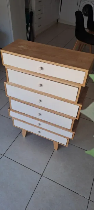 Cómoda de madera 6 cajones