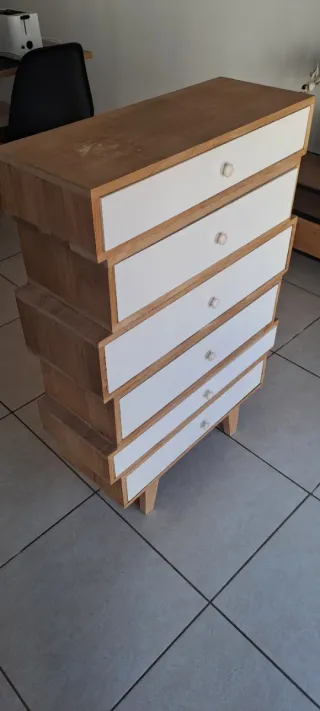 Cómoda de madera 6 cajones