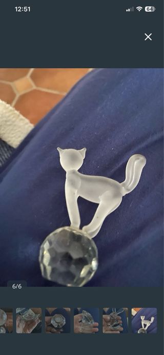 Pomponiera in cristallo con gatto