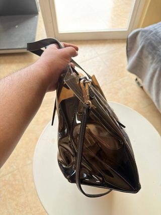 Bolso transparente negro mujer