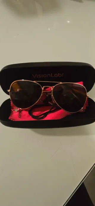 Gafas de sol polarizadas aviador doradas