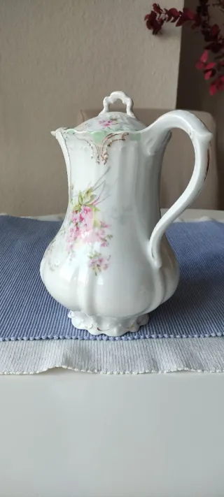 Cafetera Antigua Porcelana Flores