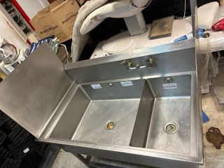 Fregadero industrial doble acero inoxidable
