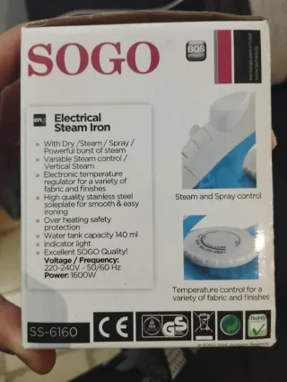 Plancha de Vapor SOGO SS-6160