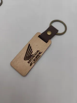 Llavero Honda Madera y Cuero