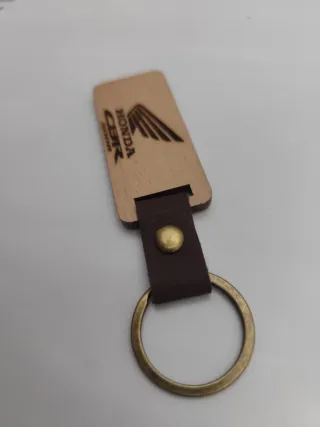 Llavero Honda Madera y Cuero