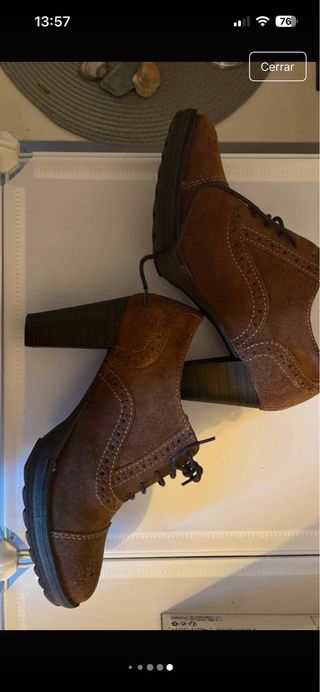 Botín tacón mujer ante