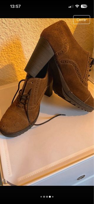 Botín tacón mujer ante