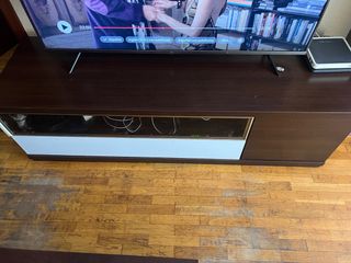 Mueble TV madera y cristal