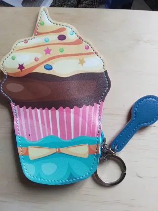 Monedero cupcake con llavero