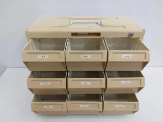 Cajonera apilable de plástico beige