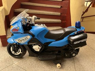 Moto Policía Feber Niños Azul