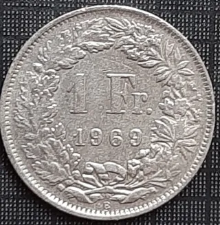 Moneda SUIZA 1 Fr. 1969