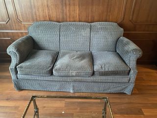 Sofá de 3 plazas tela y madera