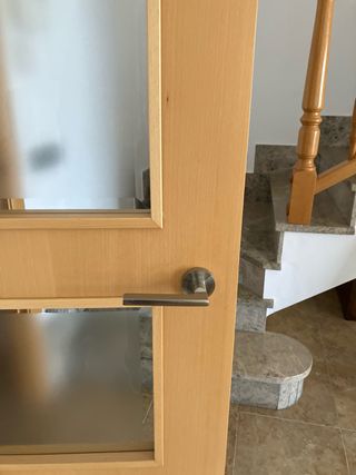 Puerta de salón de madera con cristal