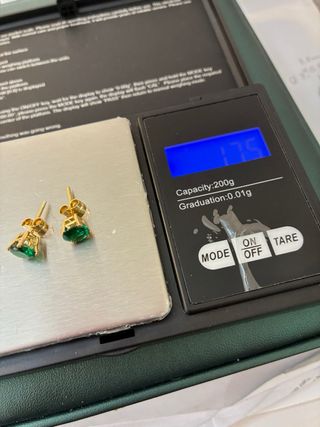 Pendientes Oro 18k Esmeraldas 4.20 Ct Muzo