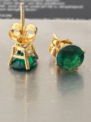 Pendientes Oro 18k Esmeraldas 4.20 Ct Muzo